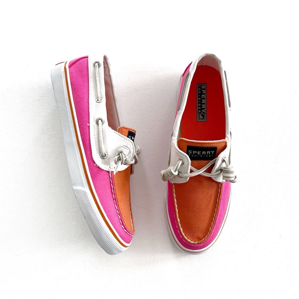 Sperry Top-Sider Canvas Boat Shoe Pink/Orange Size 6.5